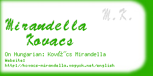 mirandella kovacs business card